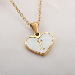 image-26 Letter Heart-shaped Necklace White Shell Love Clavicle Chain Fashion Personalized Necklace For Women Jewelry Valentine's Day