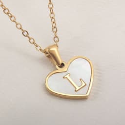 image-26 Letter Heart-shaped Necklace White Shell Love Clavicle Chain Fashion Personalized Necklace For Women Jewelry Valentine's Day