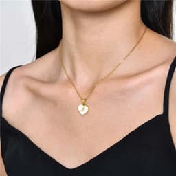 image-26 Letter Heart-shaped Necklace White Shell Love Clavicle Chain Fashion Personalized Necklace For Women Jewelry Valentine's Day
