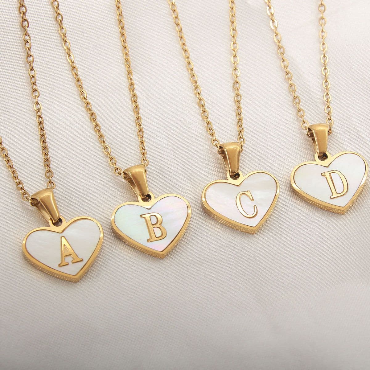 image-26 Letter Heart-shaped Necklace White Shell Love Clavicle Chain Fashion Personalized Necklace For Women Jewelry Valentine's Day