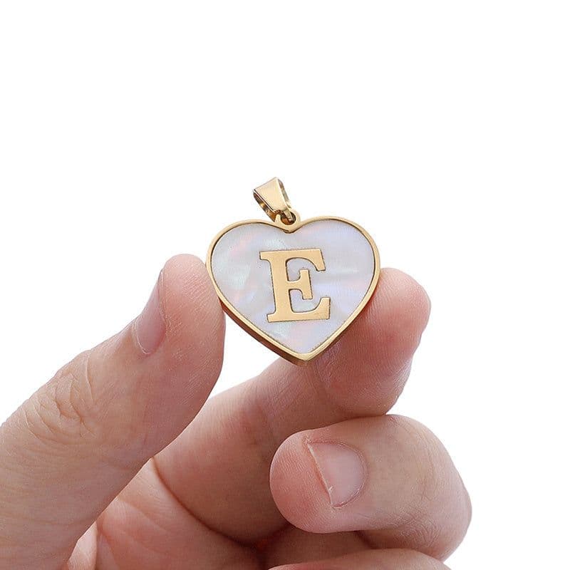 image-26 Letter Heart-shaped Necklace White Shell Love Clavicle Chain Fashion Personalized Necklace For Women Jewelry Valentine's Day
