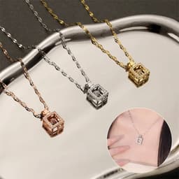 image-Valentines Day Gift Perfume Bottle Pendant Titanium Steel Necklace Korean Trend Zircon Luxury Female Necklace Charm Jewelry Gift Fashion Jewelry Woman