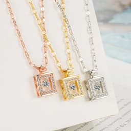 image-Valentines Day Gift Perfume Bottle Pendant Titanium Steel Necklace Korean Trend Zircon Luxury Female Necklace Charm Jewelry Gift Fashion Jewelry Woman