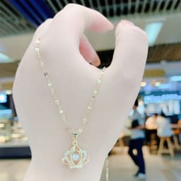 image-Valentines Day Gift Perfume Bottle Pendant Titanium Steel Necklace Korean Trend Zircon Luxury Female Necklace Charm Jewelry Gift Fashion Jewelry Woman