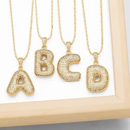 image-Clavicle Chain Copper Micro Inlaid Zircon 26 Letter Pendant Necklace For Women's Birthday Jewelry Gifts
