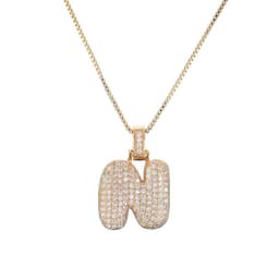image-Clavicle Chain Copper Micro Inlaid Zircon 26 Letter Pendant Necklace For Women's Birthday Jewelry Gifts