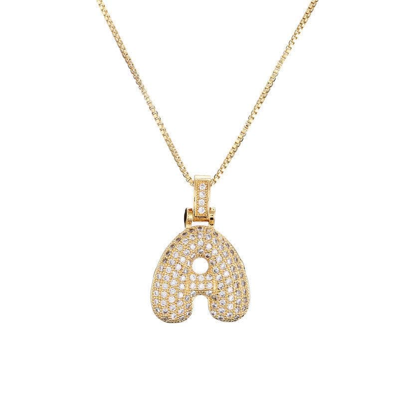 image-Clavicle Chain Copper Micro Inlaid Zircon 26 Letter Pendant Necklace For Women's Birthday Jewelry Gifts