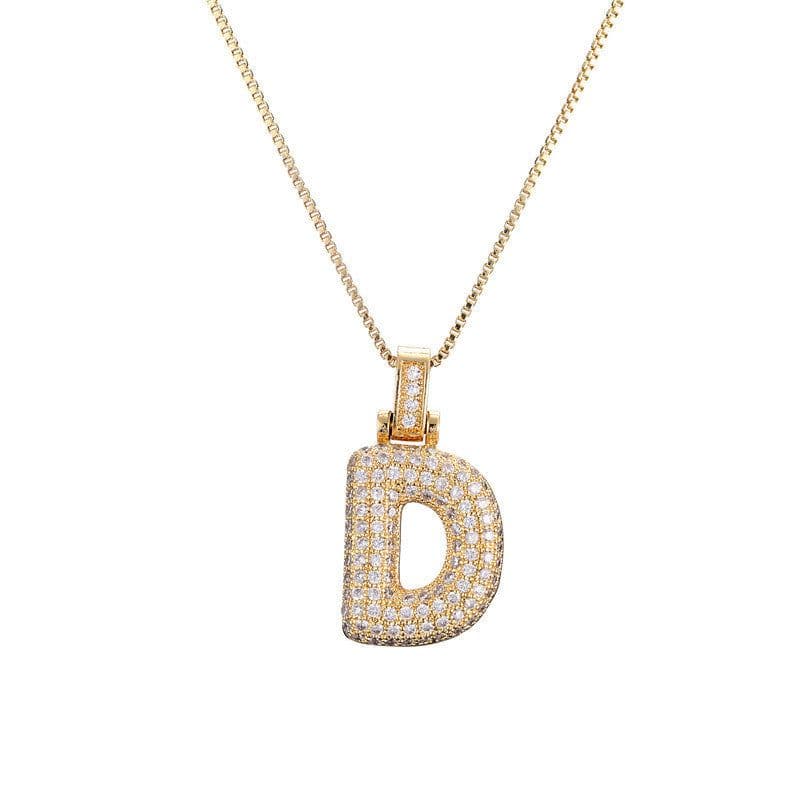 image-Clavicle Chain Copper Micro Inlaid Zircon 26 Letter Pendant Necklace For Women's Birthday Jewelry Gifts