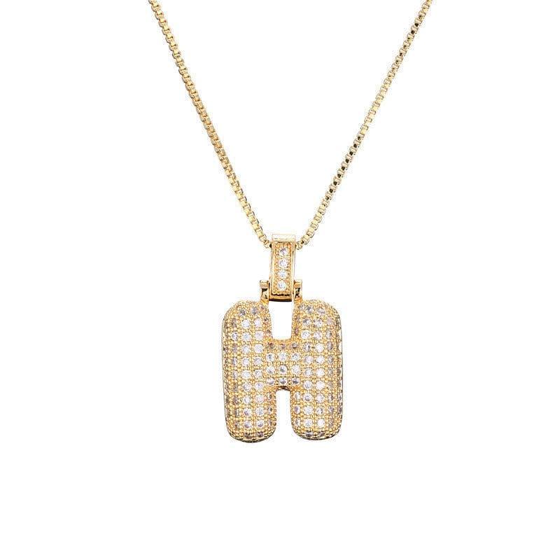 image-Clavicle Chain Copper Micro Inlaid Zircon 26 Letter Pendant Necklace For Women's Birthday Jewelry Gifts