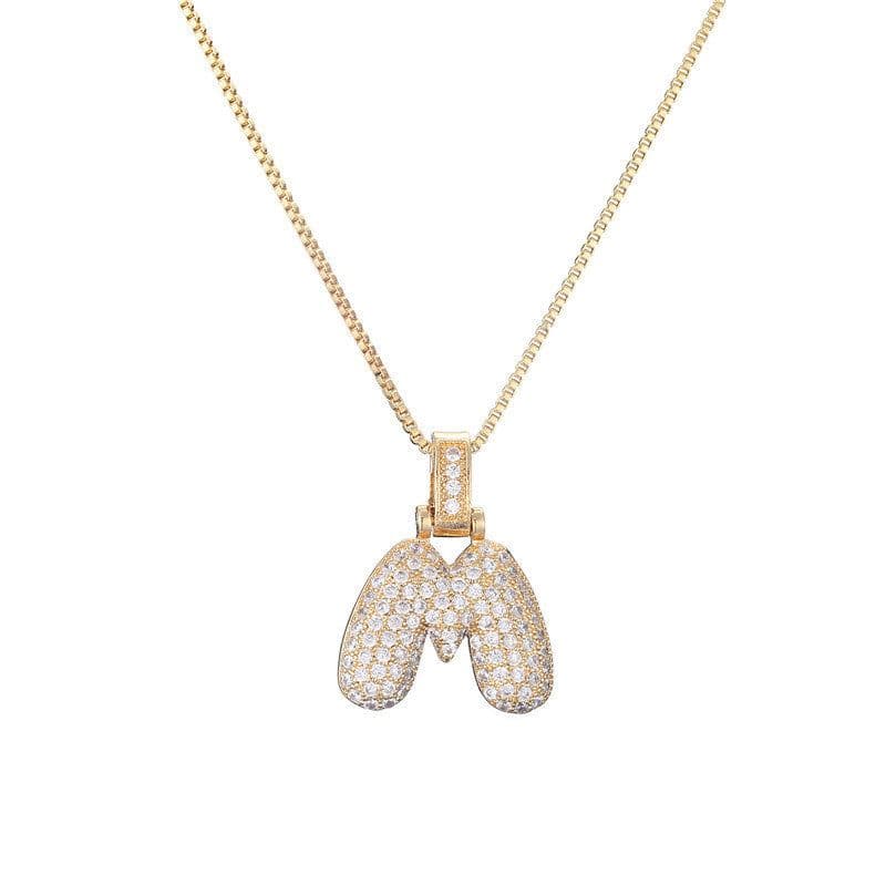 image-Clavicle Chain Copper Micro Inlaid Zircon 26 Letter Pendant Necklace For Women's Birthday Jewelry Gifts