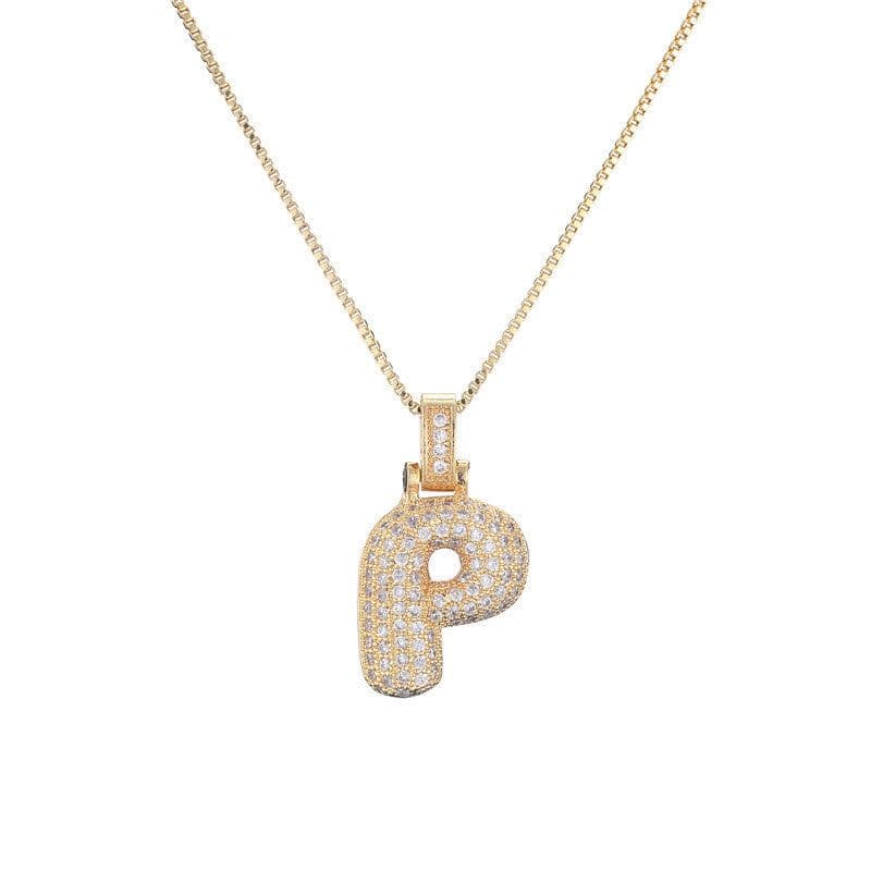 image-Clavicle Chain Copper Micro Inlaid Zircon 26 Letter Pendant Necklace For Women's Birthday Jewelry Gifts