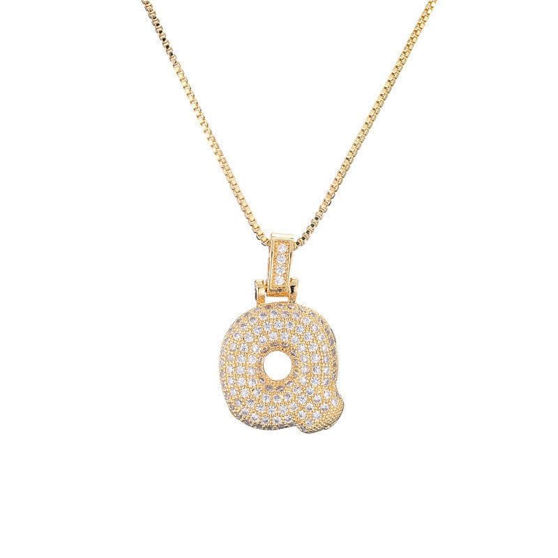 image-Clavicle Chain Copper Micro Inlaid Zircon 26 Letter Pendant Necklace For Women's Birthday Jewelry Gifts