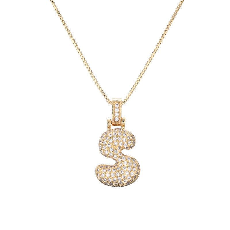 image-Clavicle Chain Copper Micro Inlaid Zircon 26 Letter Pendant Necklace For Women's Birthday Jewelry Gifts