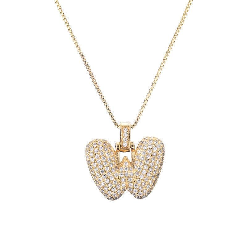 image-Clavicle Chain Copper Micro Inlaid Zircon 26 Letter Pendant Necklace For Women's Birthday Jewelry Gifts
