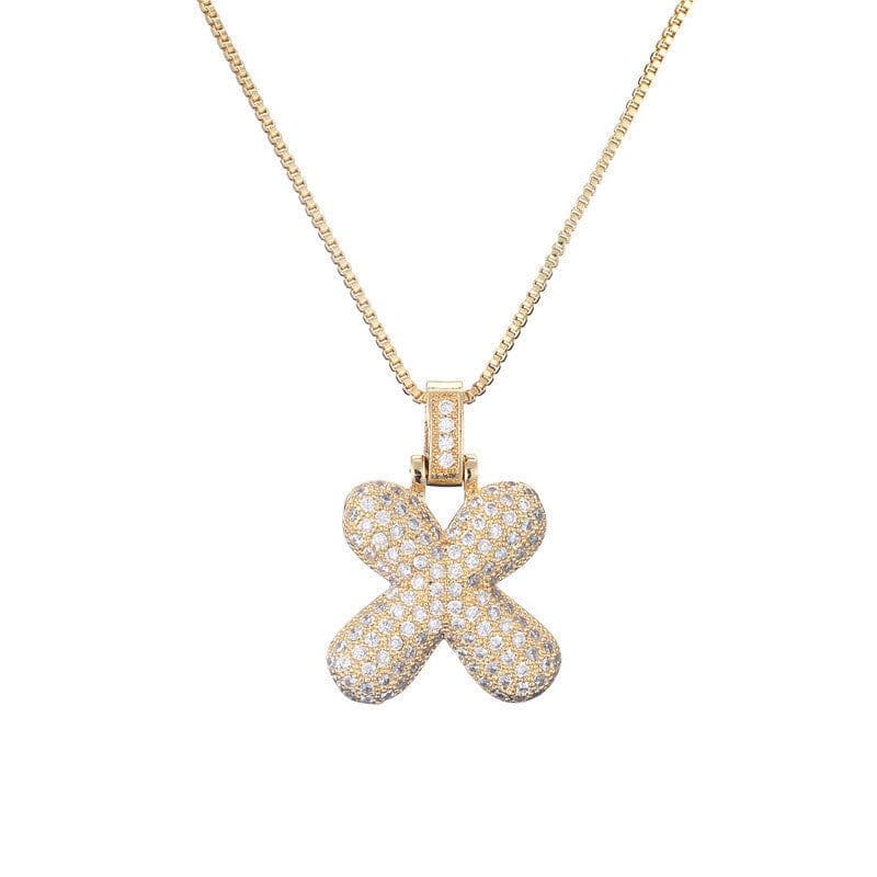image-Clavicle Chain Copper Micro Inlaid Zircon 26 Letter Pendant Necklace For Women's Birthday Jewelry Gifts