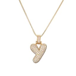 image-Clavicle Chain Copper Micro Inlaid Zircon 26 Letter Pendant Necklace For Women's Birthday Jewelry Gifts