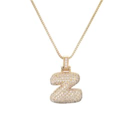 image-Clavicle Chain Copper Micro Inlaid Zircon 26 Letter Pendant Necklace For Women's Birthday Jewelry Gifts