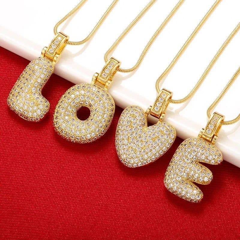 image-Clavicle Chain Copper Micro Inlaid Zircon 26 Letter Pendant Necklace For Women's Birthday Jewelry Gifts