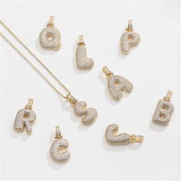 image-Clavicle Chain Copper Micro Inlaid Zircon 26 Letter Pendant Necklace For Women's Birthday Jewelry Gifts