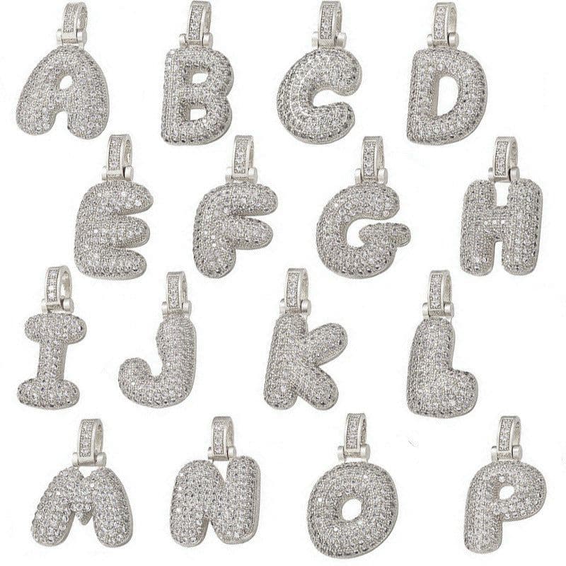 image-Clavicle Chain Copper Micro Inlaid Zircon 26 Letter Pendant Necklace For Women's Birthday Jewelry Gifts