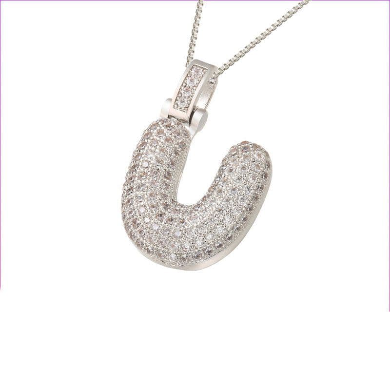 image-Clavicle Chain Copper Micro Inlaid Zircon 26 Letter Pendant Necklace For Women's Birthday Jewelry Gifts