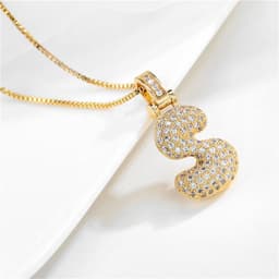 image-Clavicle Chain Copper Micro Inlaid Zircon 26 Letter Pendant Necklace For Women's Birthday Jewelry Gifts
