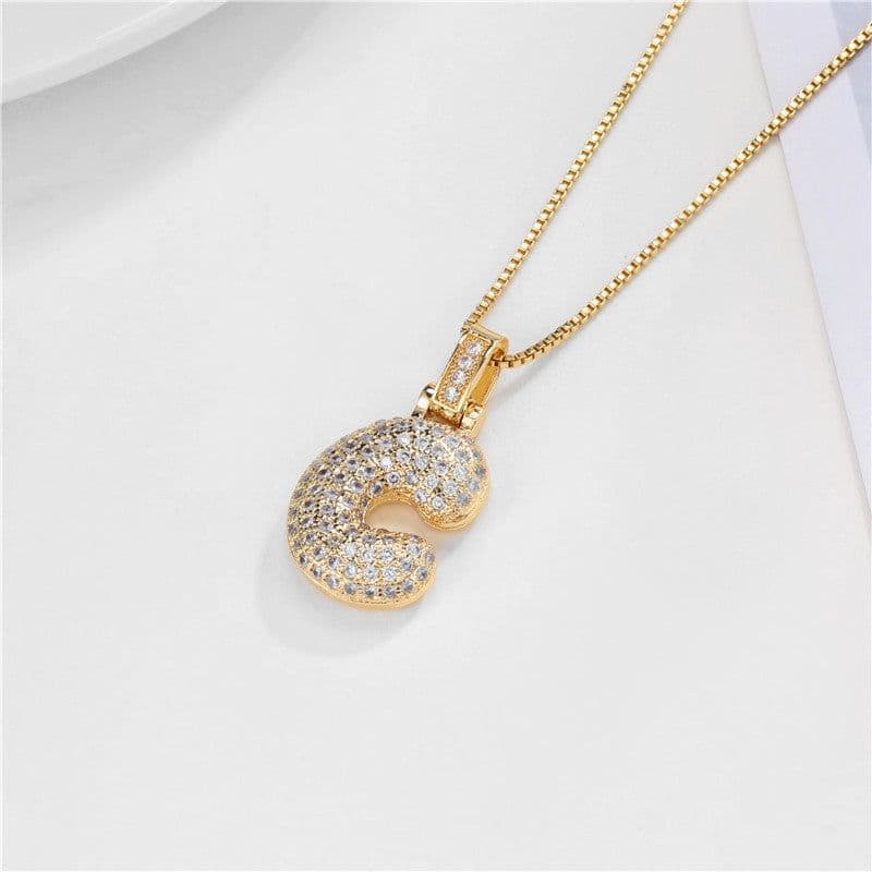 image-Clavicle Chain Copper Micro Inlaid Zircon 26 Letter Pendant Necklace For Women's Birthday Jewelry Gifts
