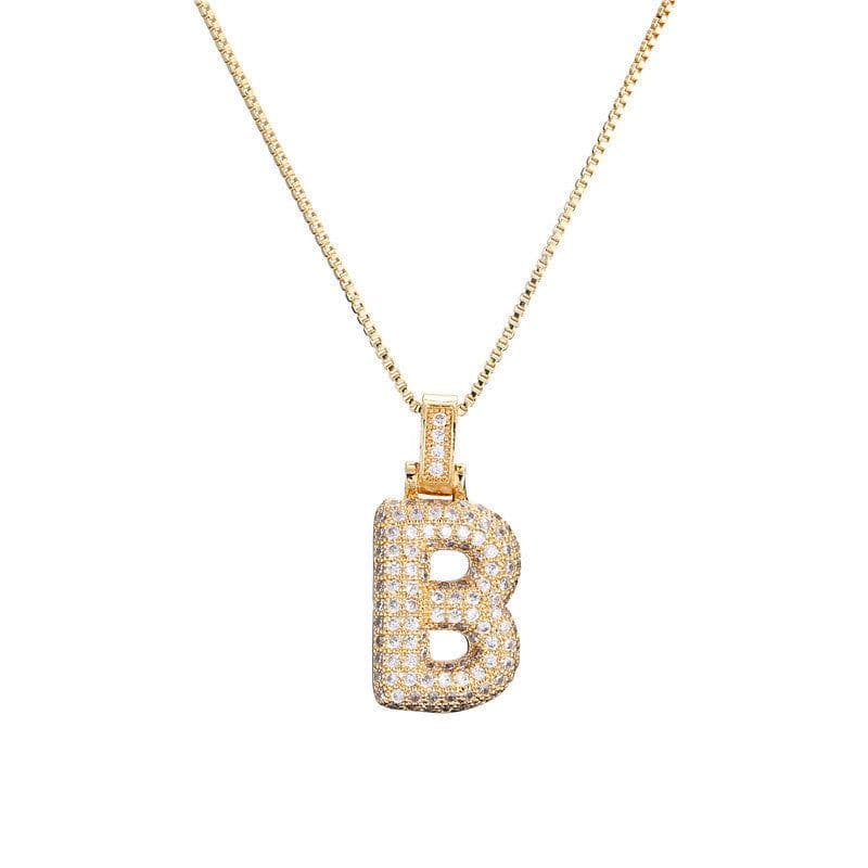 image-Clavicle Chain Copper Micro Inlaid Zircon 26 Letter Pendant Necklace For Women's Birthday Jewelry Gifts