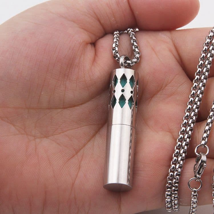 image-Men's Titanium Steel Simple Perfume Necklace