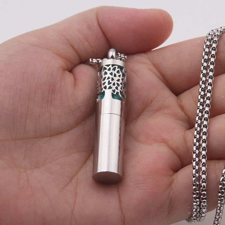 image-Men's Titanium Steel Simple Perfume Necklace