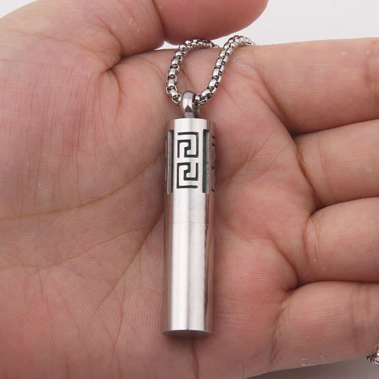 image-Men's Titanium Steel Simple Perfume Necklace