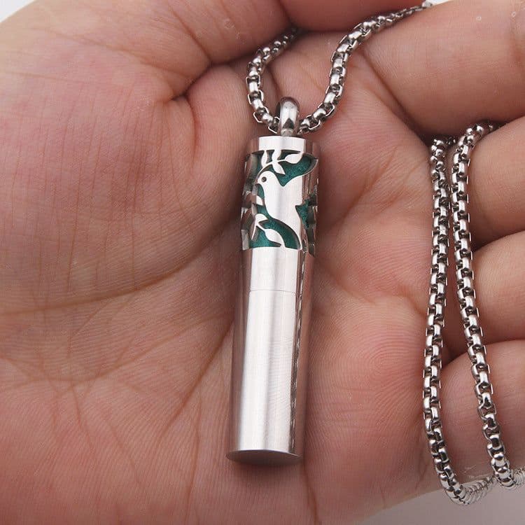 image-Men's Titanium Steel Simple Perfume Necklace