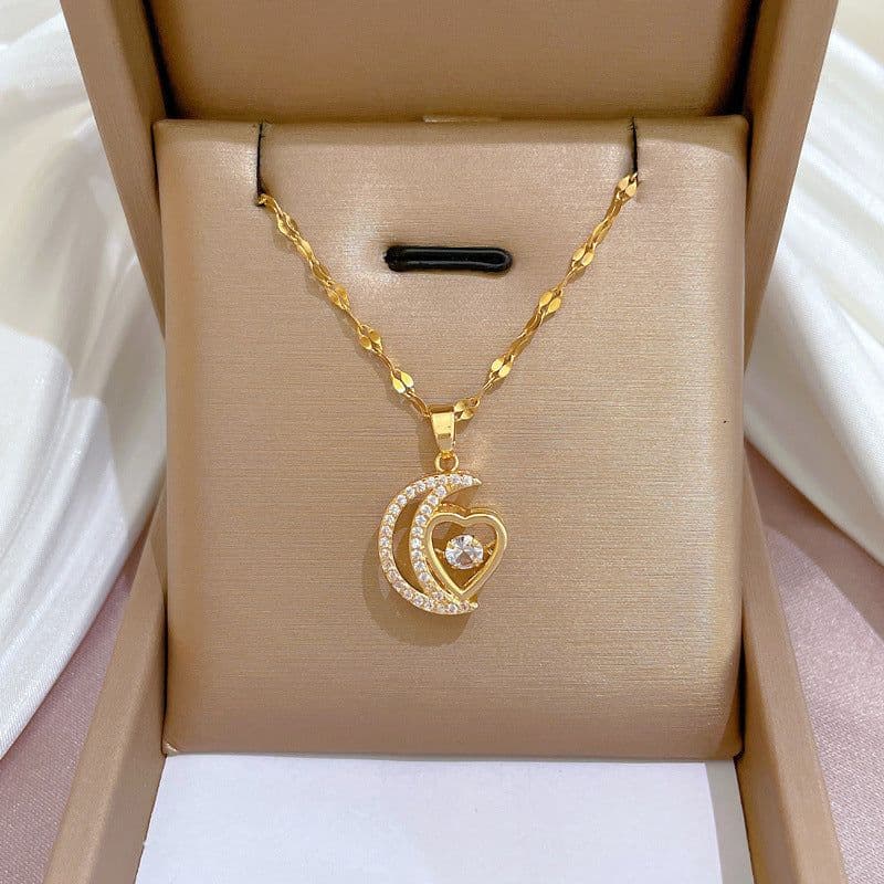 image-Stainless Steel Starry Sky Planet Astronaut Necklace For Women Light Luxurious Temperament Star Metal Chain Jewelry Gift