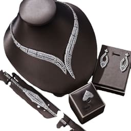 image-Bridal Wedding Four-piece Clavicle Chain Jewelry