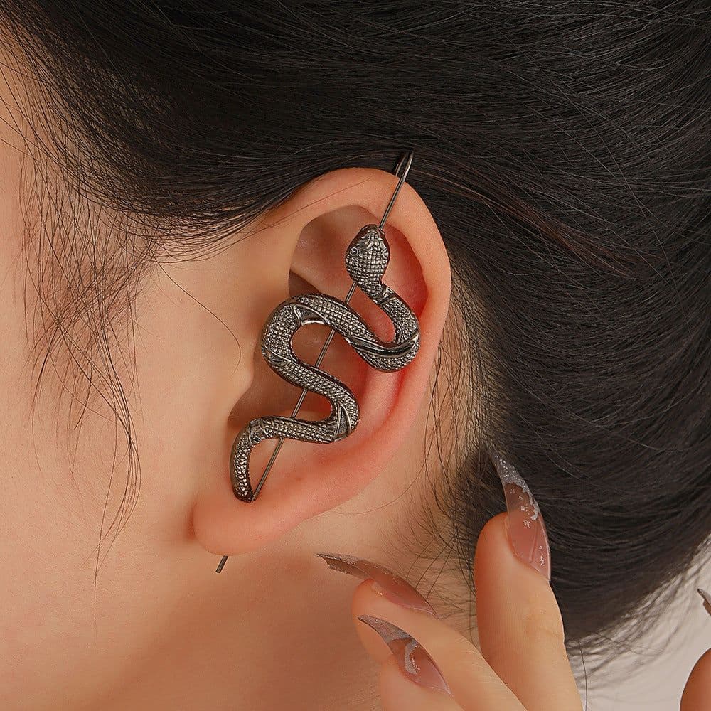 image-Women's Fashion Personality Simulated Snakes Ear Hanging