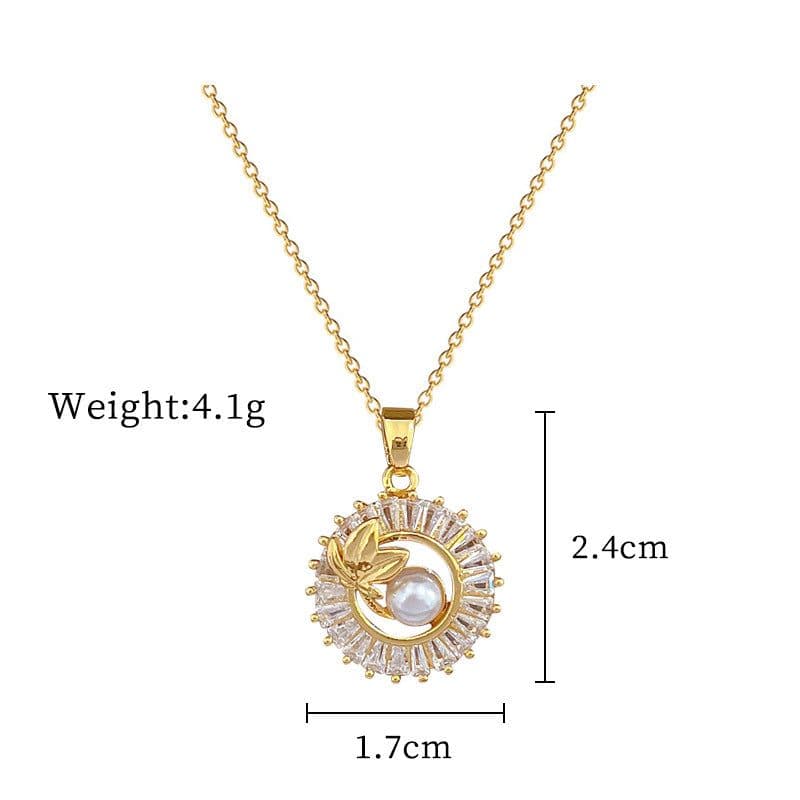 image-Fashion Jewelry Square Full Diamond Personalized Round Ring Leaves Necklace And Earrings Suite