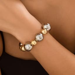 image-Exaggerated Punk Contrast Color Beaded Necklace Ball Bracelet