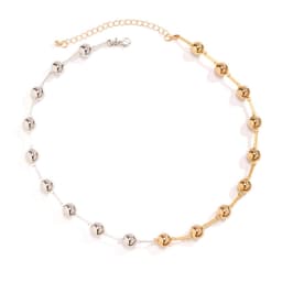 image-Exaggerated Punk Contrast Color Beaded Necklace Ball Bracelet