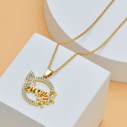 image-Mother's Day Mom Heart Shape With Diamond Letter Necklace For Women Fine Jewelry Women Accessories Fashion Jewelry