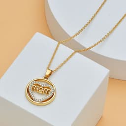 image-Mother's Day Mom Heart Shape With Diamond Letter Necklace For Women Fine Jewelry Women Accessories Fashion Jewelry