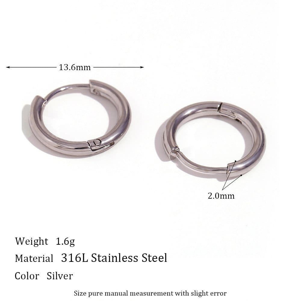 image-All-match Ear Clip Ear Hoop Jewelry Niche Stainless Steel Plated 18K Ear Accessories For Her