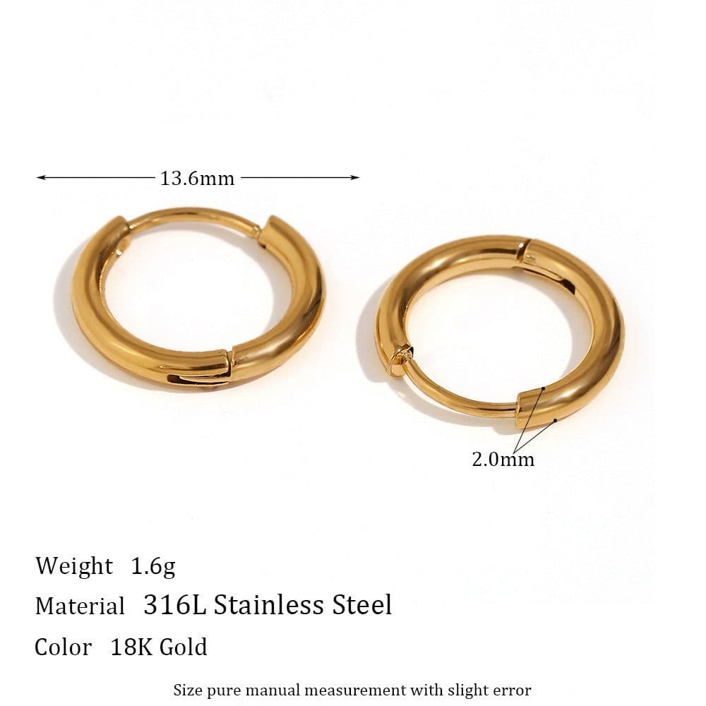 image-All-match Ear Clip Ear Hoop Jewelry Niche Stainless Steel Plated 18K Ear Accessories For Her