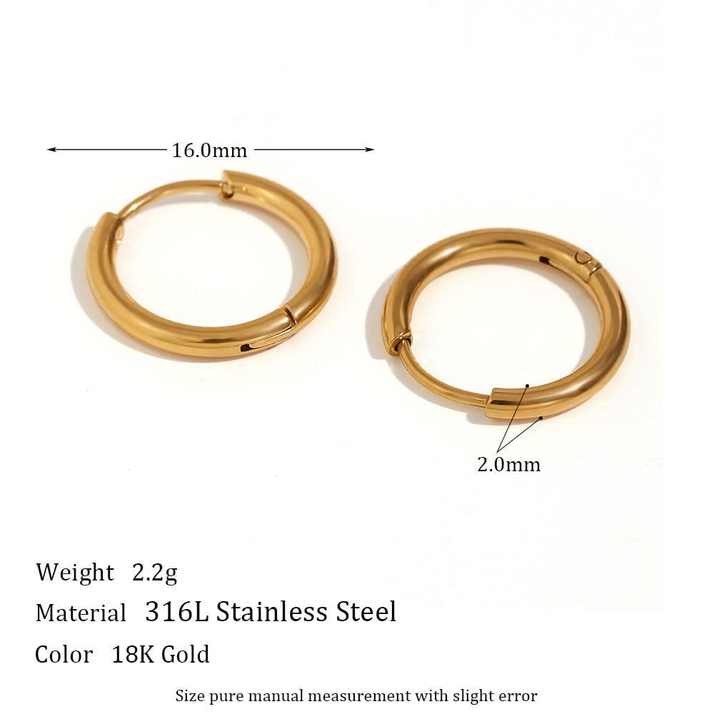 image-All-match Ear Clip Ear Hoop Jewelry Niche Stainless Steel Plated 18K Ear Accessories For Her