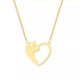 image-Women's Fashion Jewelry Stainless Steel Necklaces Heart Cat Hollow Pendant Choker Clavicle Chain Charm Fashion Necklaces For Women Jewelry Girls Gifts