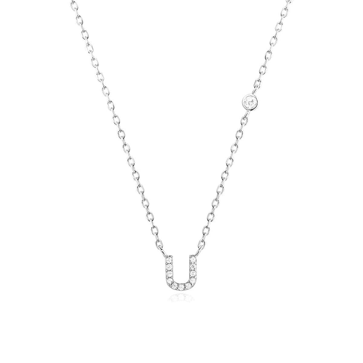 image-Fashion Jewelry Luxury Gold Color A-Z 26 Letters Necklace CZ Pendant For Women Cute Initials Name Necklace Fashion Party Wedding Jewelry Gift