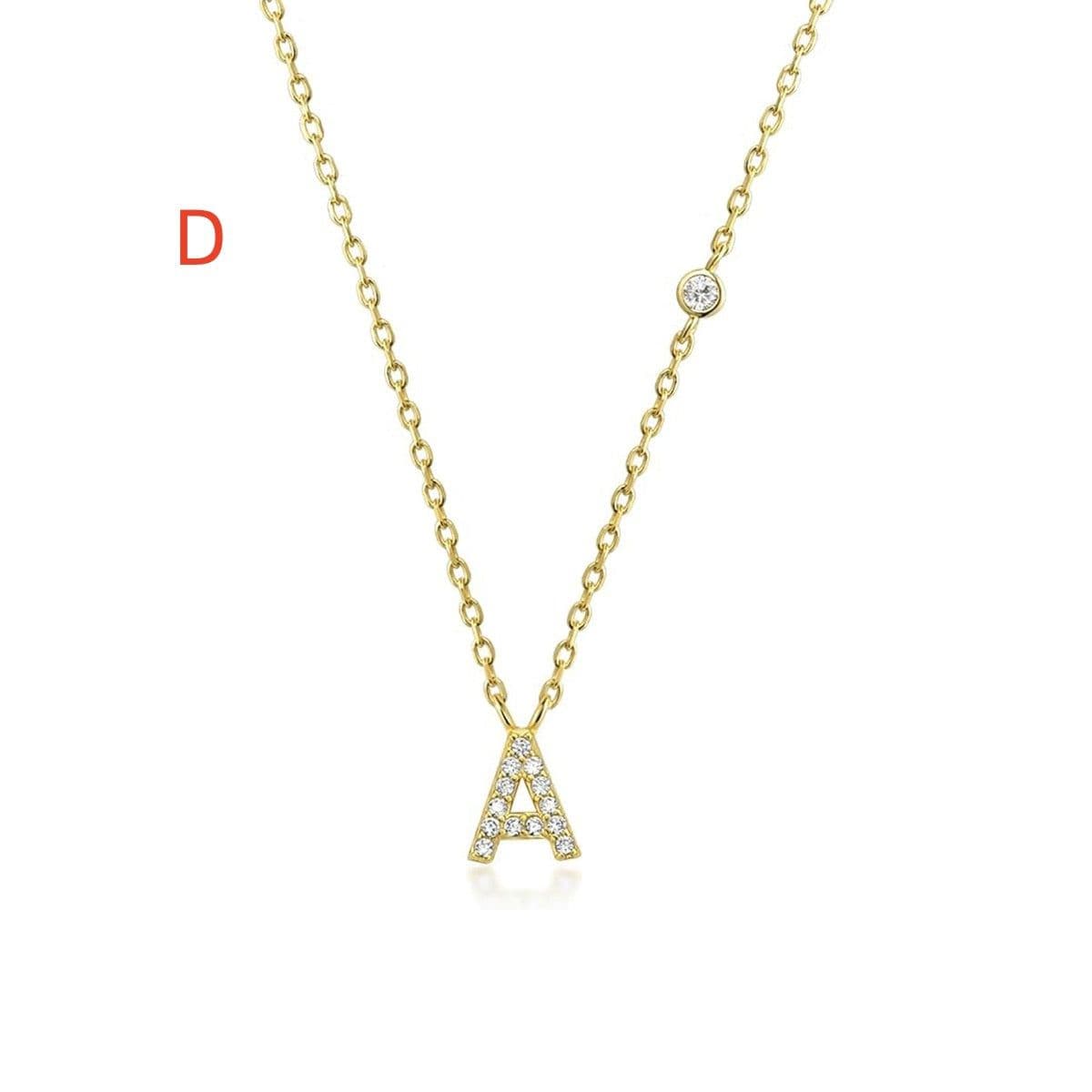 image-Fashion Jewelry Luxury Gold Color A-Z 26 Letters Necklace CZ Pendant For Women Cute Initials Name Necklace Fashion Party Wedding Jewelry Gift