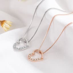 image-S925 Sterling Silver Love Heart Pendant Necklace For Women Fashion Jewelry Ladies Gold Color Clavicle Chain High Quality Jewelry Gifts