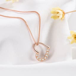 image-S925 Sterling Silver Love Heart Pendant Necklace For Women Fashion Jewelry Ladies Gold Color Clavicle Chain High Quality Jewelry Gifts