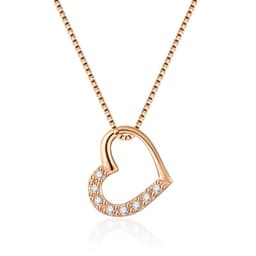 image-S925 Sterling Silver Love Heart Pendant Necklace For Women Fashion Jewelry Ladies Gold Color Clavicle Chain High Quality Jewelry Gifts