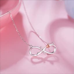 image-Double Fair Infinity Symbol Rose Necklace S925 Silver 8-word Rose Necklace Gift For Mom Wife Daughter Her